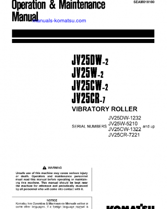 JV25DW-2(JPN) S/N 1232-UP Operation manual (English)