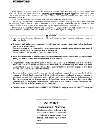 PC1100LC-6(JPN) S/N 10001-10114 Operation manual (English)