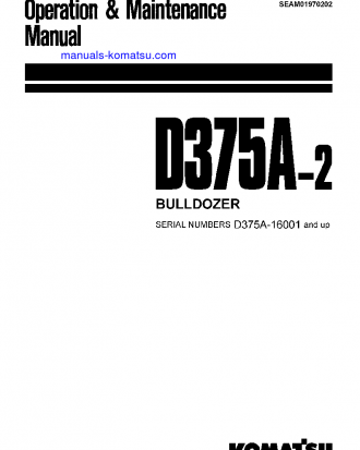 D375A-2(JPN) S/N 16001-16078 Operation manual (English)