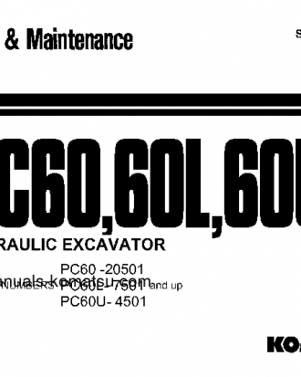 PC60L-5(JPN) S/N 7501-UP Operation manual (English)