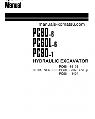 PC60-6(JPN) S/N 34101-UP Operation manual (English)