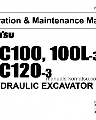 PC100L-3(JPN) S/N 12001-12199 Operation manual (English)
