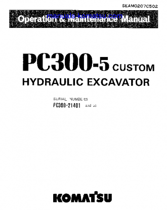 PC300-5(JPN)-CUSTOM S/N 21401-UP Operation manual (English)