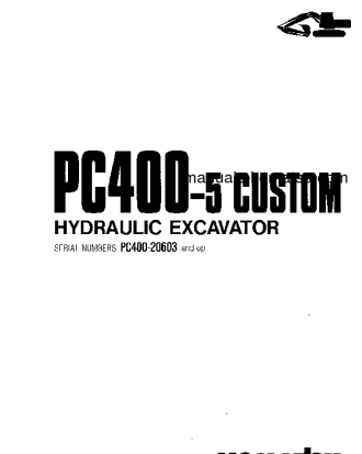 PC400LC-5(JPN)-CUSTOM S/N 20603-UP Operation manual (English)