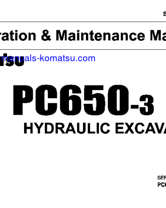 PC650-3(JPN) S/N 10501-10660 Operation manual (English)