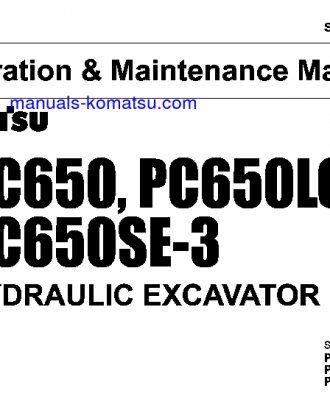 PC650-3(JPN) S/N 10661-UP Operation manual (English)