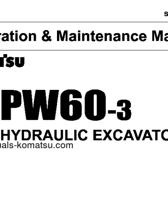 PW60-3(JPN) S/N 2001-UP Operation manual (English)