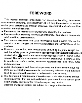 PW60-3(JPN) S/N 2001-UP Operation manual (English)