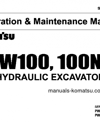 PW100N-3(JPN) S/N 1851-UP Operation manual (English)