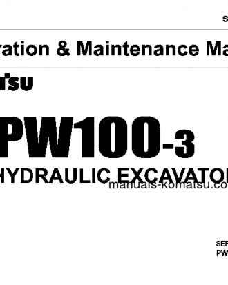 PW100-3(JPN) S/N 2301-2491 Operation manual (English)