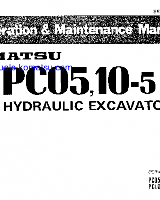 PC05-5(JPN) S/N 10401-10600 Operation manual (English)