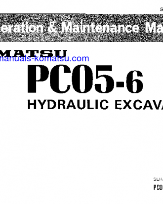 PC05-6(JPN) S/N 11301-11700 Operation manual (English)