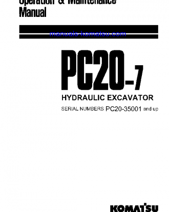 PC20-7(JPN) S/N 35001-UP Operation manual (English)