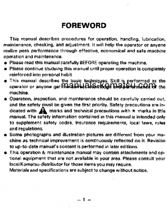 PC50UU-1(JPN) S/N 1001-3400 Operation manual (English)