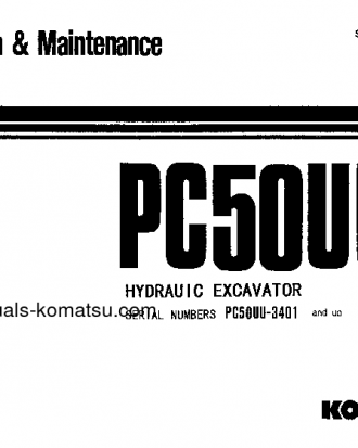 PC50UU-1(JPN) S/N 3401-UP Operation manual (English)