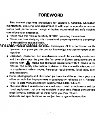 PC50UU-1(JPN) S/N 3401-UP Operation manual (English)