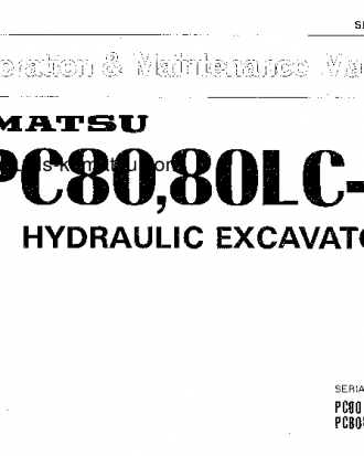 PC80-3(JPN) S/N 2001-UP Operation manual (English)