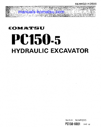PC150-5(JPN) S/N 6001-6437 Operation manual (English)