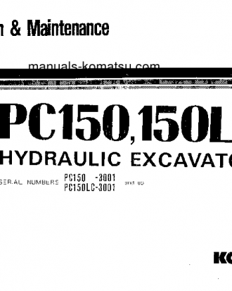 PC150-3(JPN)-C SPEC S/N 3001-UP Operation manual (English)