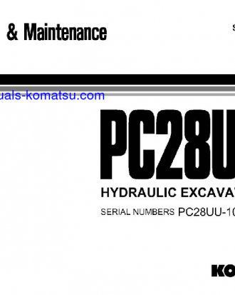 PC28UU-1(JPN) S/N 1001-UP Operation manual (English)