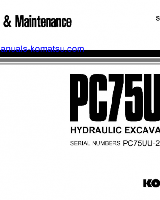 PC75UU-1(JPN) S/N 2908-UP Operation manual (English)