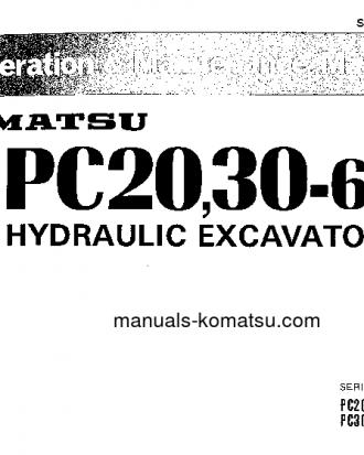 PC20-6(JPN) S/N 24001-26000 Operation manual (English)