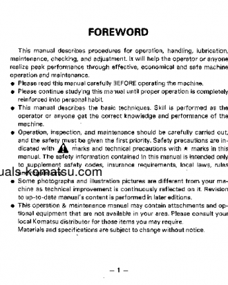 PC20-6(JPN) S/N 24001-26000 Operation manual (English)