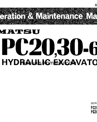 PC20-6(JPN) S/N 29360-UP Operation manual (English)