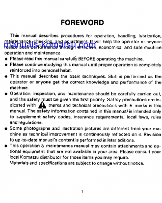 GD825A-1(JPN) S/N 10084-UP Operation manual (English)