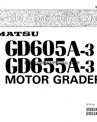 GD605A-3(JPN) S/N 54001-57000 Operation manual (English)