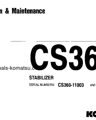 CS360-2(JPN) S/N 11003-UP Operation manual (English)