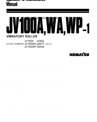 JV100WA-1(JPN) S/N 20077-UP Operation manual (English)