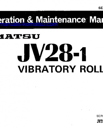 JV28-1(JPN) S/N 1001-UP Operation manual (English)