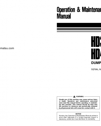 HD405-6(JPN) S/N 2087-2177 Operation manual (English)
