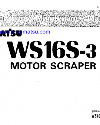 WS16S-3(JPN) S/N 3007-UP Operation manual (English)