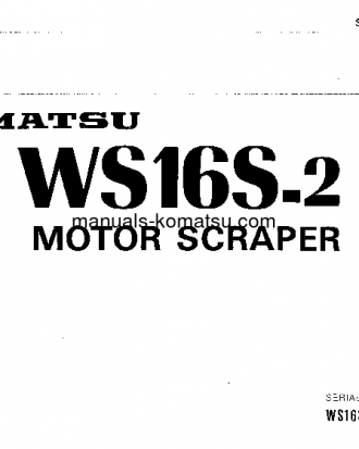 WS16S-2(JPN) S/N 2005-UP Operation manual (English)
