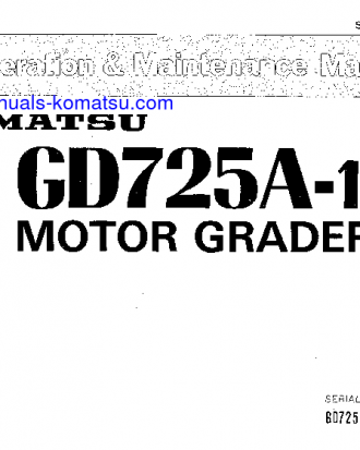 GD725A-1(JPN) S/N 50001-UP Operation manual (English)