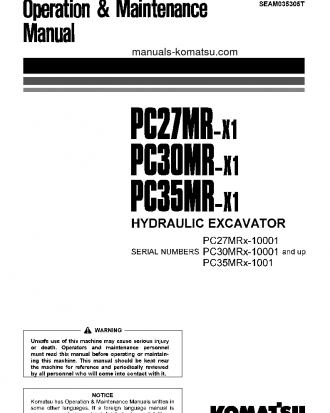 PC30MRX-1(JPN) S/N 10001-UP Operation manual (English)