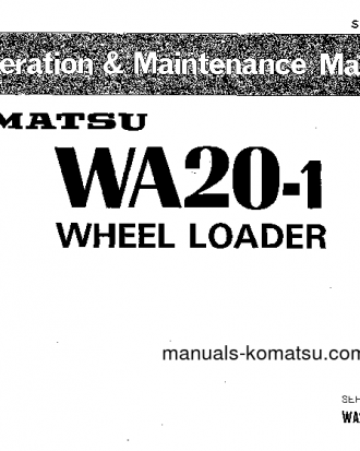 WA20-1(JPN) S/N 1773-UP Operation manual (English)