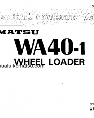 WA40-1(JPN) S/N 1001-UP Operation manual (English)