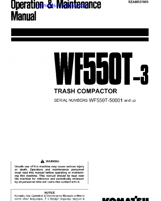 WF550T-3(JPN) S/N 50001-UP Operation manual (English)