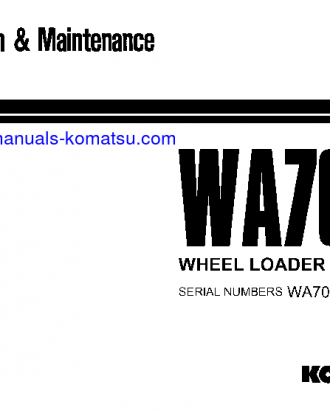 WA70-1(JPN) S/N 10001-12000 Operation manual (English)