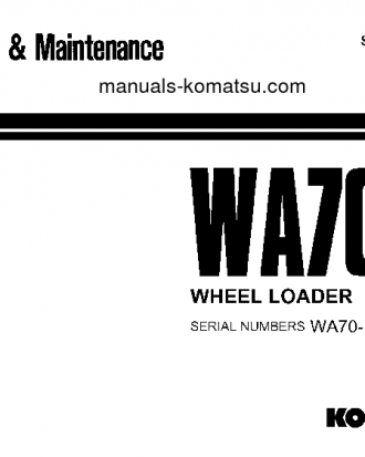 WA70-1(JPN) S/N 12001-UP Operation manual (English)