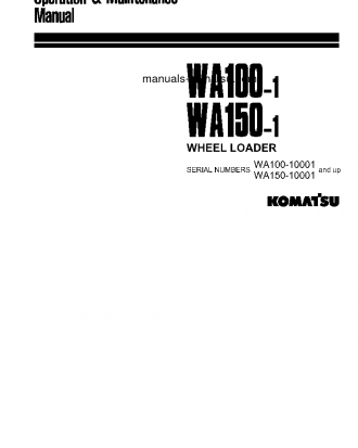 WA100-1(JPN) S/N 10001-20000 Operation manual (English)