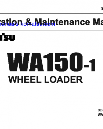 WA150-1(JPN) S/N 20001-UP Operation manual (English)