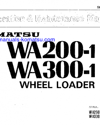 WA200-1(JPN) S/N 10001-20000 Operation manual (English)