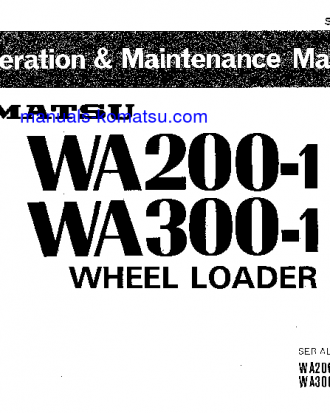 WA200-1(JPN)-C SPEC S/N 10001-UP Operation manual (English)