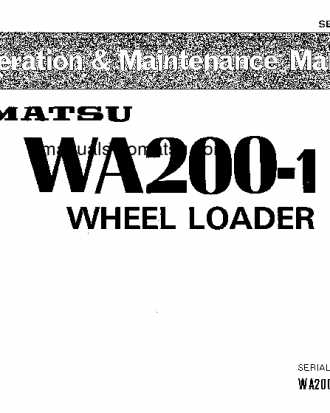 WA200-1(JPN) S/N 20001-UP Operation manual (English)