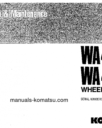 WA450-1(JPN) S/N 20001-UP Operation manual (English)