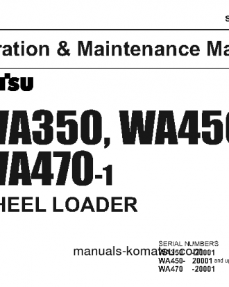 WA450-1(JPN)-1D, 1G S/N 20001-UP Operation manual (English)